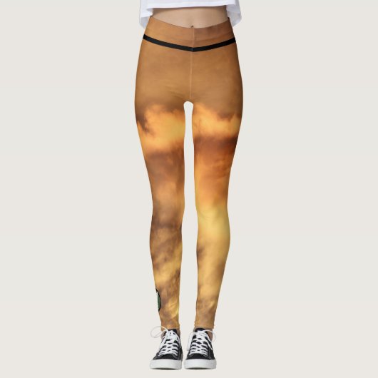 Aangepaste Leggings INITIAAL EN GOUD CLOUDS (Voorkant)