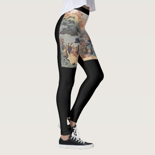 Aangepaste Leggings JAPANSE HOUTBLOK PRINT (Rechts)