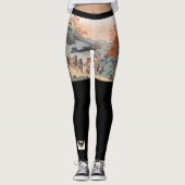 Aangepaste Leggings JAPANSE HOUTBLOK PRINT (Voorkant)