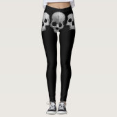 Aangepaste Leggings KANJI FREEDOM AND SKULLS (Voorkant)