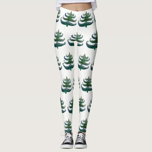 Aangepaste Leggings Kerstbomen (Voorkant)