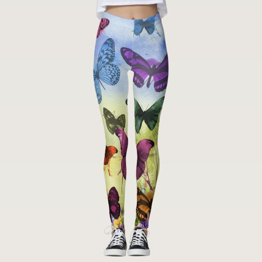 Aangepaste Leggings MET VLINDERS (Voorkant)