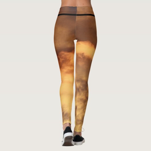 Aangepaste Leggings MONOGRAM EN GOUDWOLKEN (Achterkant)