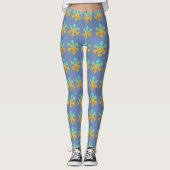 Aangepaste Leggings Snowflakes Blauw (Voorkant)