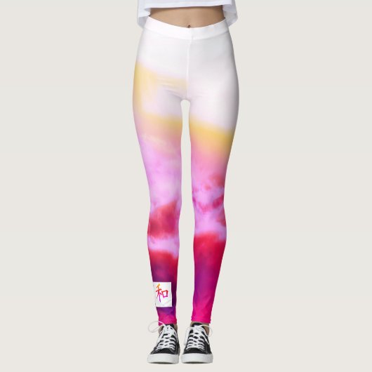 Aangepaste Leggings SUNSET EN KANJI VOOR RUST (Voorkant)