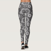 Aangepaste Leggings voor Cool Gray Floral (Achterkant)