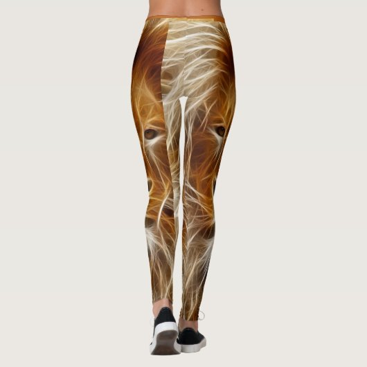 Aangepaste Leggings voor Fantasy Lion Head (Achterkant)