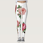 Aangepaste Leggings voor Floral en White (Voorkant)