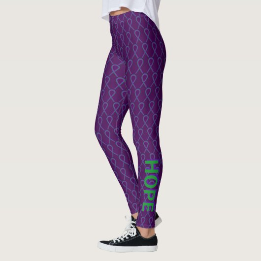 Aangepaste Leggings voor groene en Paarse bewustwo (Links)
