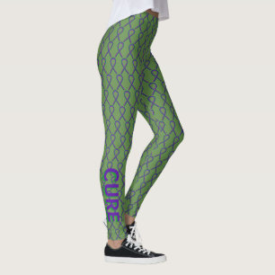 Aangepaste Leggings voor groene en Paarse bewustwo