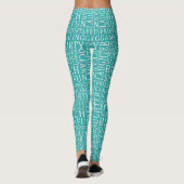 Aangepaste leggings voor kleurenvlektypografie (Achterkant)