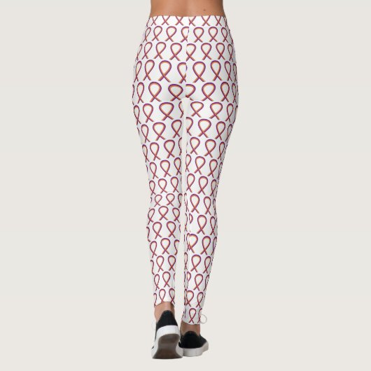 Aangepaste Leggings voor orchidee en Oranje bewust (Achterkant)