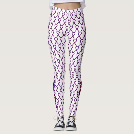 Aangepaste Leggings voor Paarse en Bourgogne bewus (Voorkant)