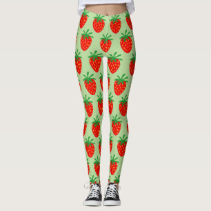 Aangepaste leggings voor rode aardbeienpatronen