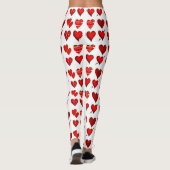Aangepaste Leggings voor rode hartaanval Liefde on (Achterkant)