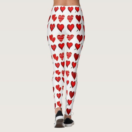Aangepaste Leggings voor rode hartaanval Liefde on (Achterkant)