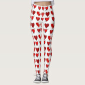 Aangepaste Leggings voor rode hartaanval Liefde on (Voorkant)
