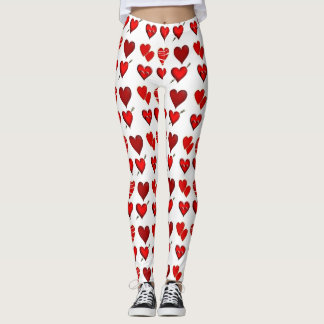 Aangepaste Leggings voor rode hartaanval Liefde on
