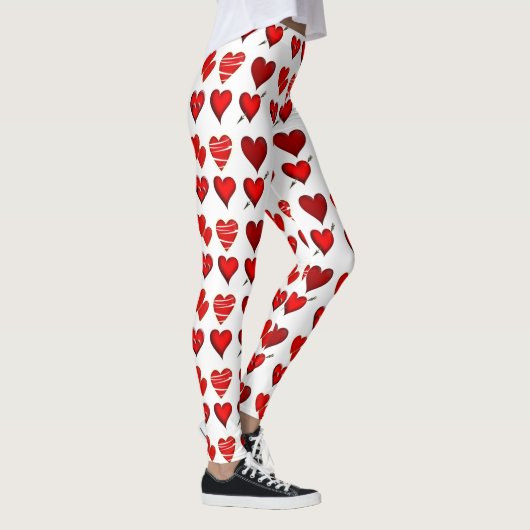 Aangepaste Leggings voor rode hartaanval Liefde on (Rechts)