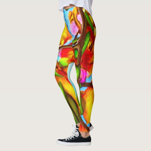 aangepaste leggings voor vrouwen "Afvalbladeren" (Links)