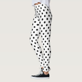 Aangepaste leggings voor zwart-witpolkadots