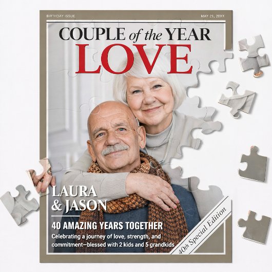 Aangepaste legpuzzel voor koppels, Aangepast jubil