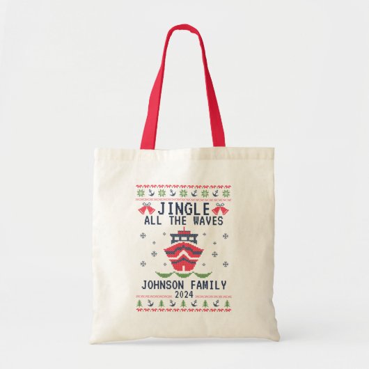 Aangepaste Lelijke Kerstcruise Familie Matching Gr Tote Bag (Voorkant)