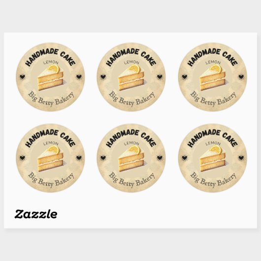Aangepaste Lemon Cake Labels | Gepersonaliseerde b (Vel)