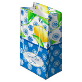 Aangepaste Lemon en Blue Azulejos Klein Cadeauzakje (Voorkant Gekanteld)