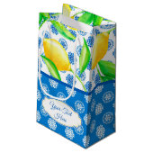 Aangepaste Lemon en Blue Azulejos Klein Cadeauzakje (Achterkant Gekanteld)
