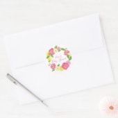 Aangepaste lemon Floral Wreater Bedankt voor de ti Ronde Sticker (Envelop)