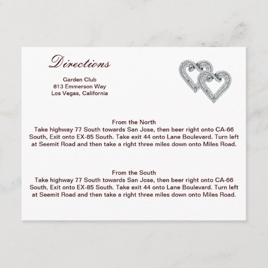 Aangepaste Lemon Hearts Direction Kaart (Voorkant)