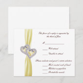 Aangepaste Lemon Hearts-responskaart RSVP Kaartje (Voorkant / Achterkant)