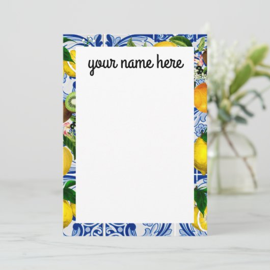 Aangepaste Lemon-notities Bedankkaart (Staand voorkant)