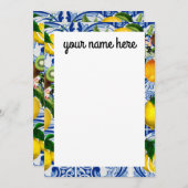 Aangepaste Lemon-notities Bedankkaart (Voorkant / Achterkant)