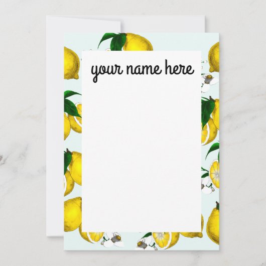 Aangepaste Lemon-notities Bedankkaart (Voorkant)