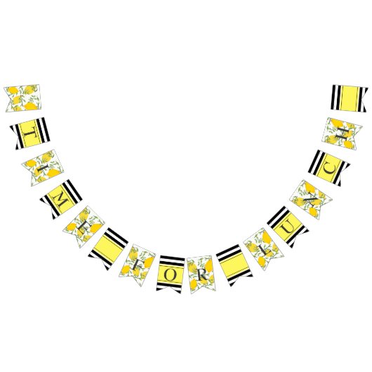 Aangepaste Lemon Print Bunting Flag Vlaggetjes (Alle)