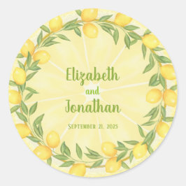 Aangepaste lemon Slice en Wreath Wedding Stickers