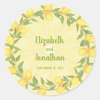 Aangepaste lemon Slice en Wreath Wedding Stickers