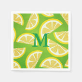 Aangepaste Lemon Slicten op Linggroene achtergrond Servet (Voorkant)