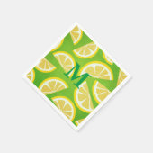 Aangepaste Lemon Slicten op Linggroene achtergrond Servet (Hoek)