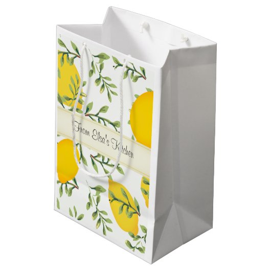 Aangepaste Lemon Tree Food Gift Bag Medium Cadeauzakje (Achterkant Gekanteld)