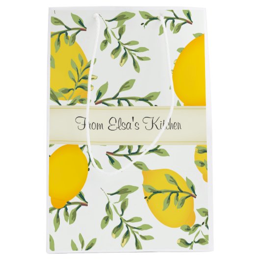 Aangepaste Lemon Tree Food Gift Bag Medium Cadeauzakje (Voorkant)