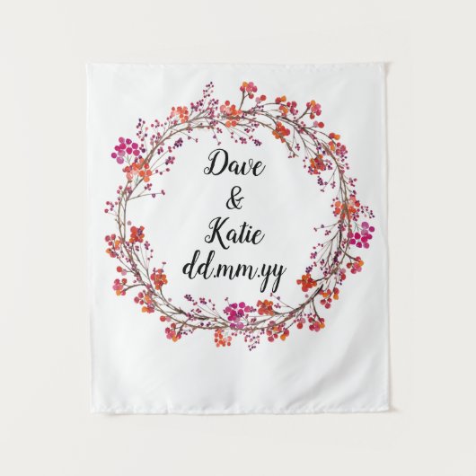 Aangepaste lente achtergrond Floral bruiloft fotoc Wandkleed (Voorkant)