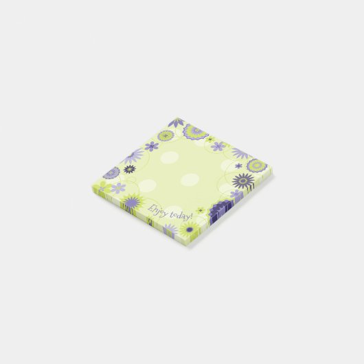 Aangepaste lente-Floral  groen Post-it® Notes (Schuin)