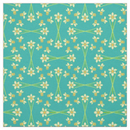 Aangepaste lente narcissen op Blauwgroen patroonst Stof