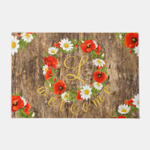 Aangepaste Lente Poppies Daisies Bloemenkunst kran Deurmat (Voorkant)