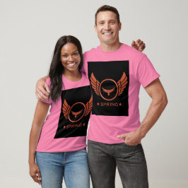 Aangepaste lente tekst naam met gouden adelaar vle t-shirt