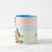 Aangepaste lente-vogelparennesten mok (Midden)