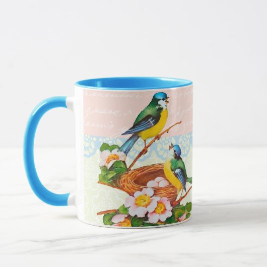 Aangepaste  lente-vogelparennesten mok (Links)